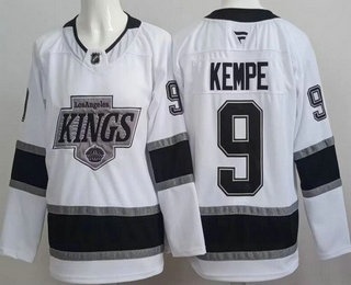 Men's Los Angeles Kings #9 Adrian Kempe White Authentic Jersey