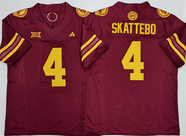 Men's Arizona State Sun Devils #4 Cam Skattebo Red 2025 F.U.S.E. Vapor Limited Stitched Jersey