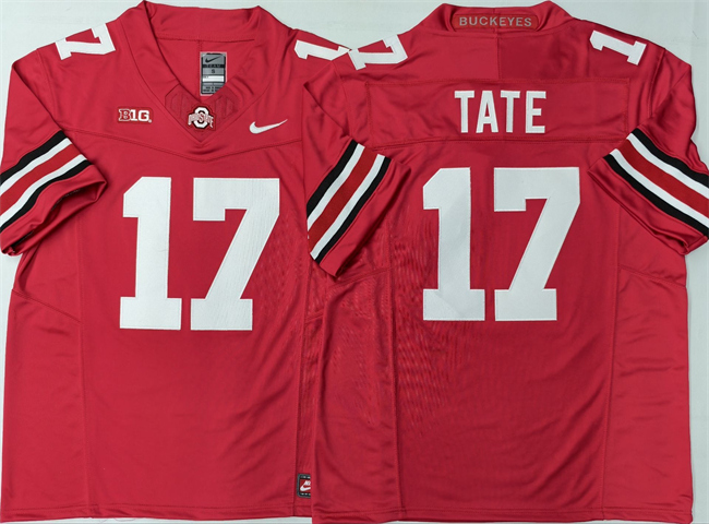 Men's Ohio State Buckeyes #17 Carnell Tate Red 2025 F.U.S.E. Limited Stitched Jersey