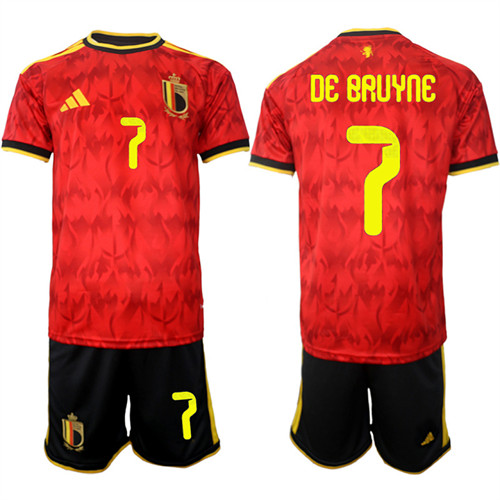 Men's Belgium #7 DE BAUYNE National Team FIFA x World Cup 2026 Home Red On Field Jersey