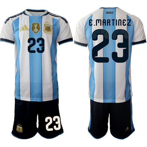 Men's Argentina #23 E.MARTINEZ National Team FIFA x World Cup 2026 Home White On Field Jersey