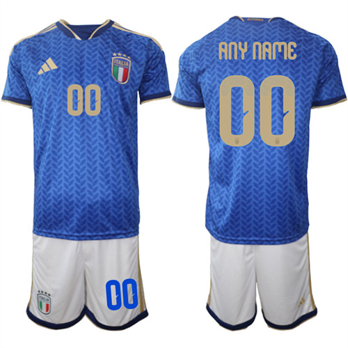 Men's Italy Custom Any Name And Number National Team FIFA x World Cup 2026 Home Blue On Field Jerseys