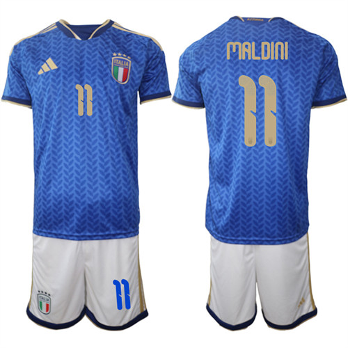 Men's Italy #11 MALDINI National Team FIFA x World Cup 2026 Home Blue On Field Jerseys