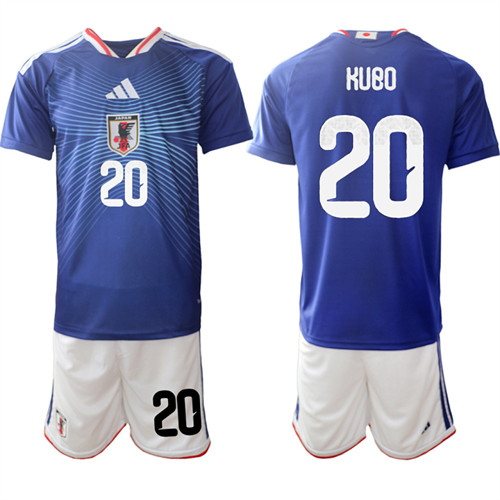 Men's Japan #20 KUBO National Team FIFA x World Cup 2026 Home Blue On Field Jersey