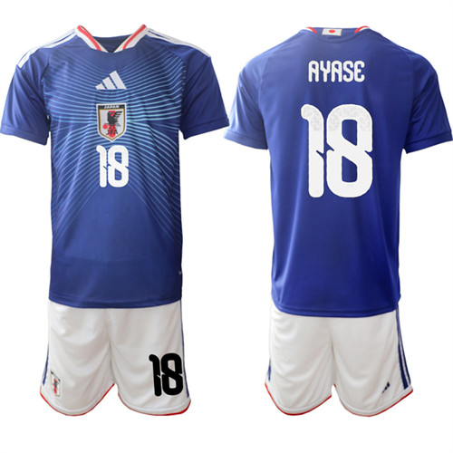Men's Japan #18 AYASE National Team FIFA x World Cup 2026 Home Blue On Field Jersey