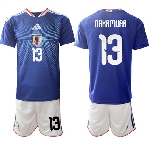 Men's Japan #13 Keito Nakamura National Team FIFA x World Cup 2026 Home Blue On Field Jersey