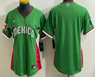 Women's Mexico Blank Green 2026 World Baseball Classic Cool Base Jersey