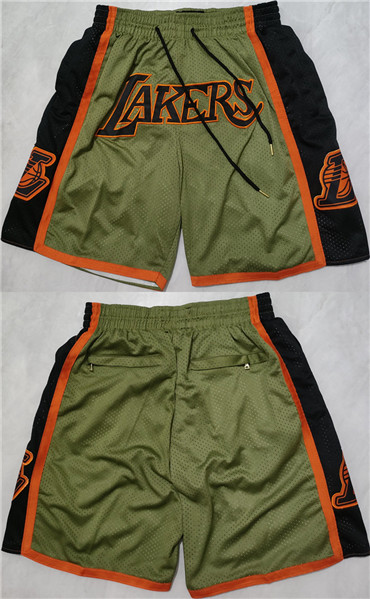Los Angeles Lakers Green Black Shorts (Run Small)