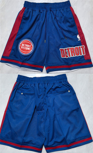 Men's Detroit Pistons Blue Shorts (Run Small)