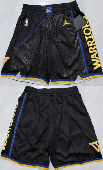 Men's Golden State Warriors Black Shorts(Run Small)