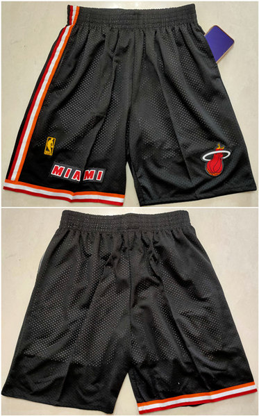 Mens Miami Heat Black Shorts (Run Small)