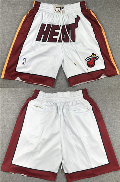 Mens Miami Heat White Shorts (Run Small)