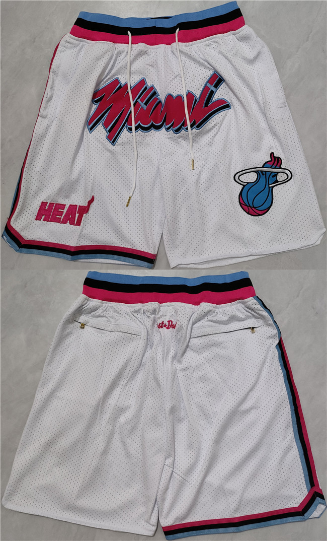 Men's Miami Heat 2022-23 White Shorts (Run Small)