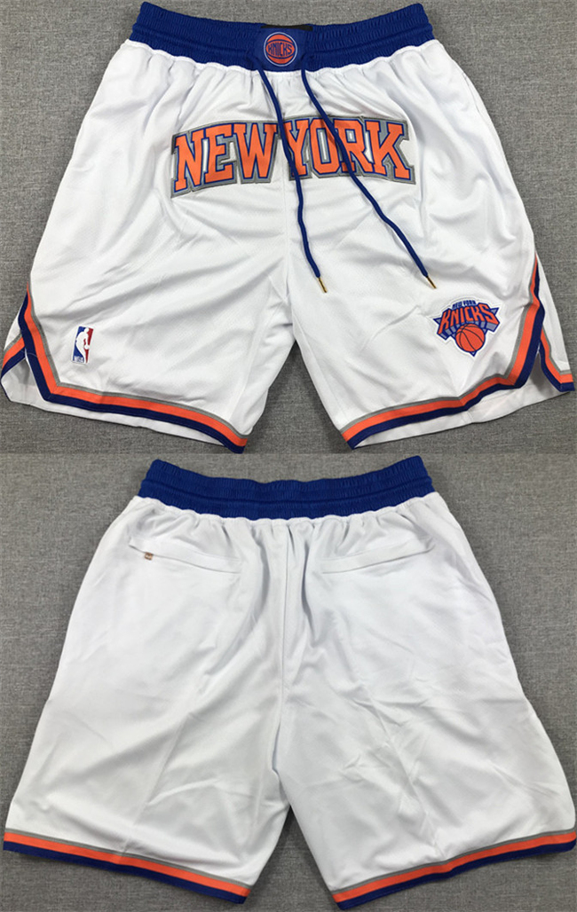 Mens New Yok Knicks White Shorts (Run Small)