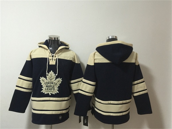 Men's Toronto Maple Leafs Blank Black All Stitched Sweatshirt Hoodie