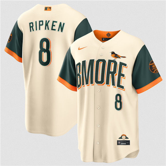 Men's Baltimore Orioles #8 Cal Ripken Jr Natural 2026 City Connect Stadium Stitched Baseball Jersey