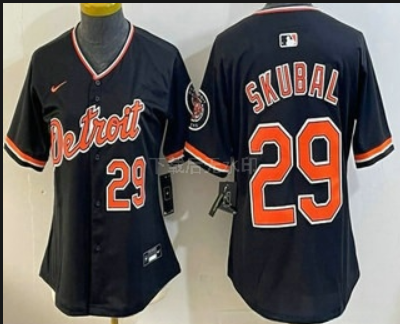 Women's Detroit Tigers #29 Tarik Skubal Black Stadium Jersey
