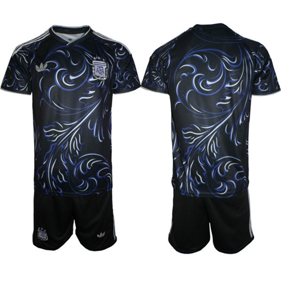Men's Argentina Blank Away Soccer Jersey Suit
