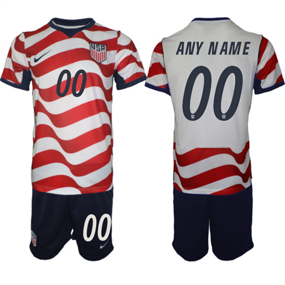 Men's United States Custom White Red 2026 Home Soccer Jersey Suit