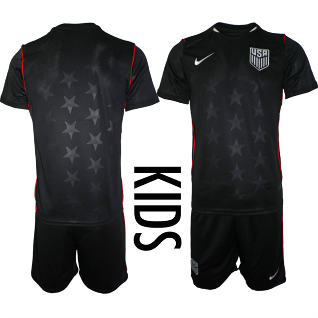 Youth United States Blank Black 2026 Away Soccer Jersey Suit