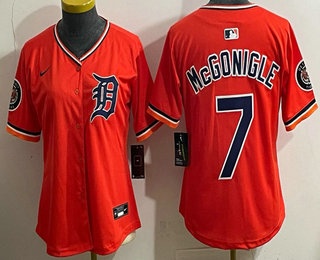 Women's Detroit Tigers #7 Kevin McGonigle Orange Limited Jersey