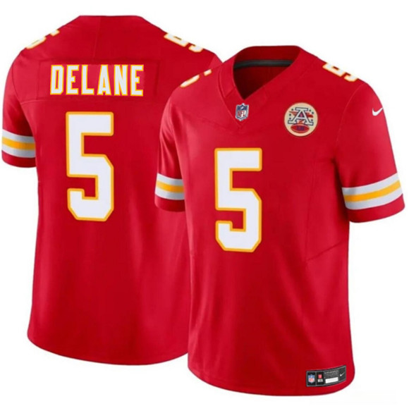 Men’s Kansas City Chiefs #5 Mansoor Delane Red 2026 Draft F.U.S.E. Vapor Untouchable Limited Football Stitched Jersey