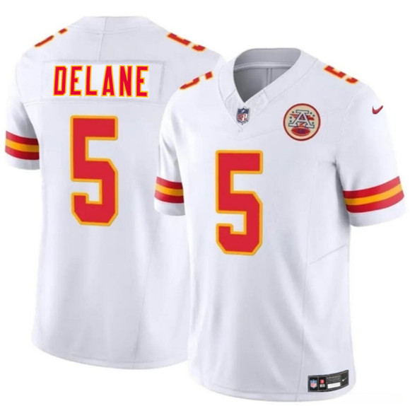 Men’s Kansas City Chiefs #5 Mansoor Delane White 2026 Draft F.U.S.E. Vapor Untouchable Limited Football Stitched Jersey