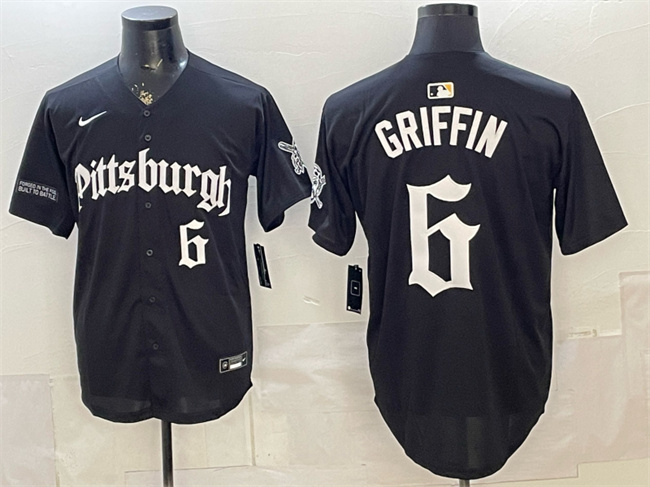 Men's Pittsburgh Pirates #6 Konnor Griffin Black 'Gothic Steel City Edition' Vapor Limited Stitched Baseball Jersey