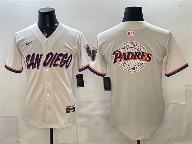 Men's San Diego Padres Team Big Logo Cream 2026 City Connect Stadium Stitched Baseball Jersey