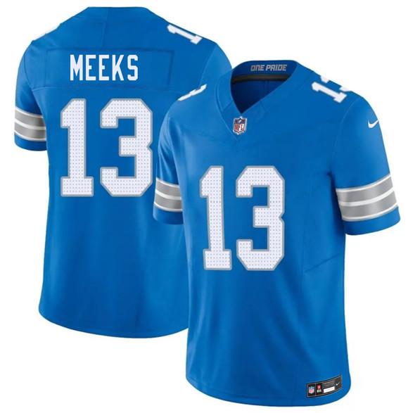 Men's Detroit Lions #13 Jackson Meeks Blue 2026 F.U.S.E. Vapor Limited Football Stitched Game Jersey