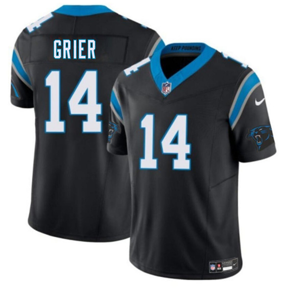 Men's Carolina Panthers #14 Will Grier Black 2026 F.U.S.E. Vapor Limited Football Stitched Jersey