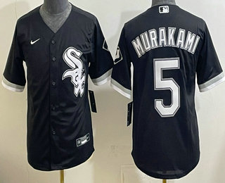 Youth Chicago White Sox #5 Munetaka Murakami Black Cool Base Jersey