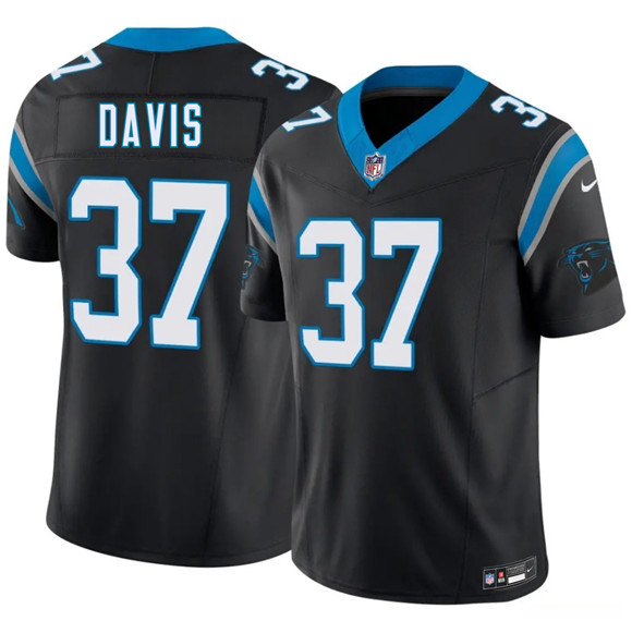 Men's Carolina Panthers #37 Miles Davis Black 2026 Draft F.U.S.E. Vapor Limited Football Stitched Jersey