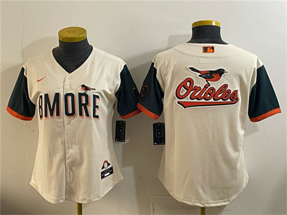 Youth Baltimore Orioles Team Big Logo Natural 2026 City Connect Stadium Stitched Baseball Jerseys
