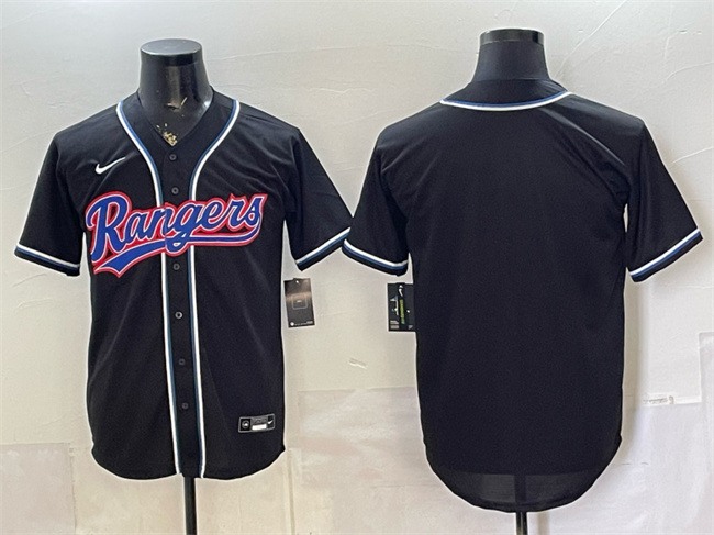 Men's Texas Rangers Blank 2026 Fashion Replica Black Out Stitched Baseball Jersey