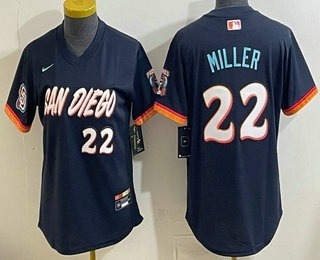 Women's San Diego Padres #22 Mason Miller Navy 2026 City Connect Stadium Jersey