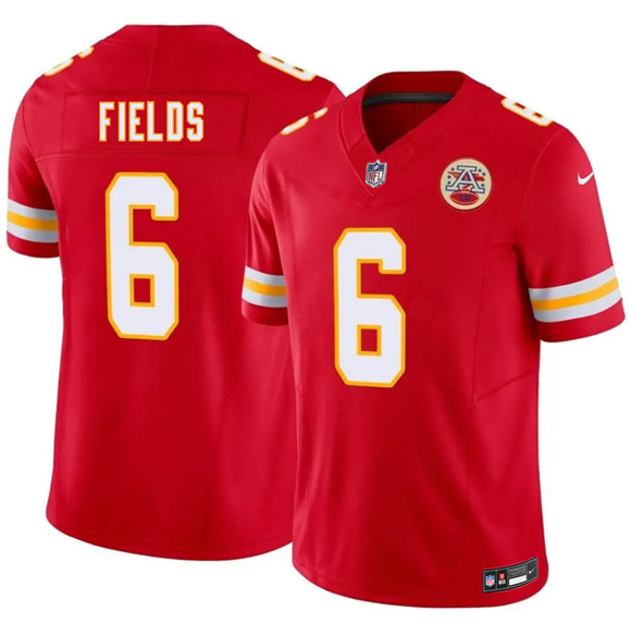 Men’s Kansas City Chiefs #6 Justin Fields Red 2026 F.U.S.E. Vapor Untouchable Limited Football Stitched Jersey