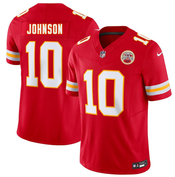 Men’s Kansas City Chiefs #10 Emmett Johnson Red 2026 Draft F.U.S.E. Vapor Untouchable Limited Football Stitched Jersey