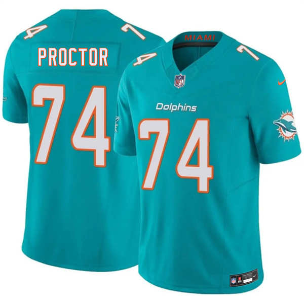 Men's Miami Dolphins #74 Kayden Proctor Aqua 2026 Draft F.U.S.E. Vapor Limited Football Stitched Jersey