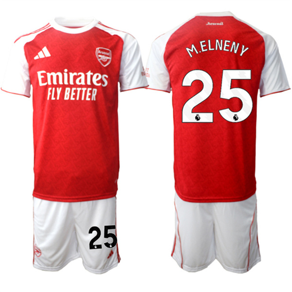 Men's Arsenal F.C #25 Mohamed Elneny 2026 Red Home Soccer Jersey Suit