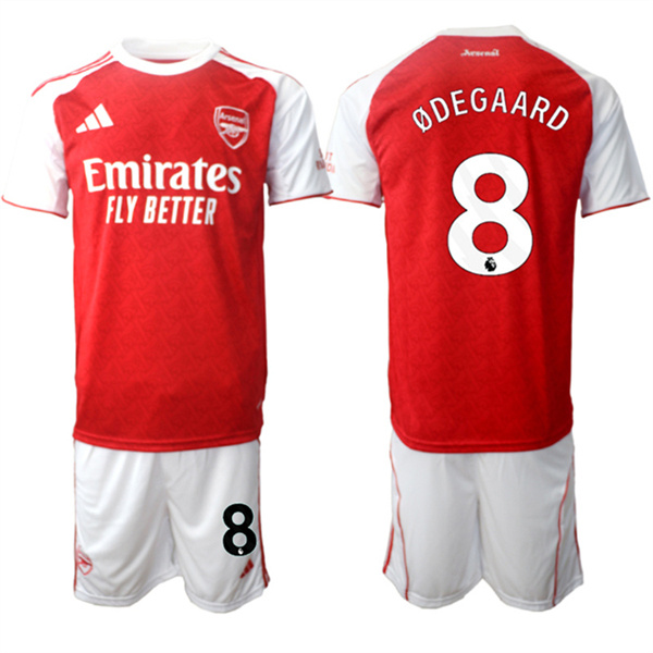 Men's Arsenal F.C #8 Martin ?degaard 2026 Red Home Soccer Jersey Suit
