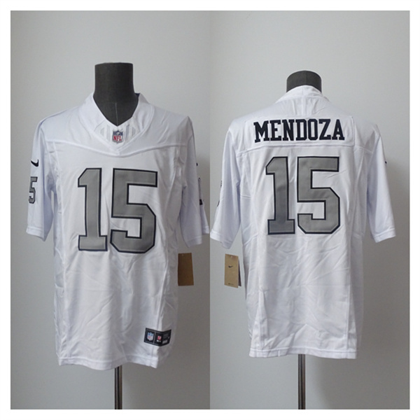 Men's Las Vegas Raiders #15 Fernando Mendoza White 2026 F.US.E. Draft Color Rush Vapor Untouchable Limited Football Stitched Jersey