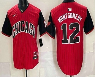 Men's Chicago White Sox #12 Colson Montgomery Red 2025 City Connect Limited Stitched Jersey