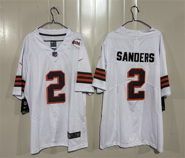 Men's Cleveland Browns #2 Shedeur Sanders White 2026 1946 Collection Vapor Limited Football Stitched Jersey