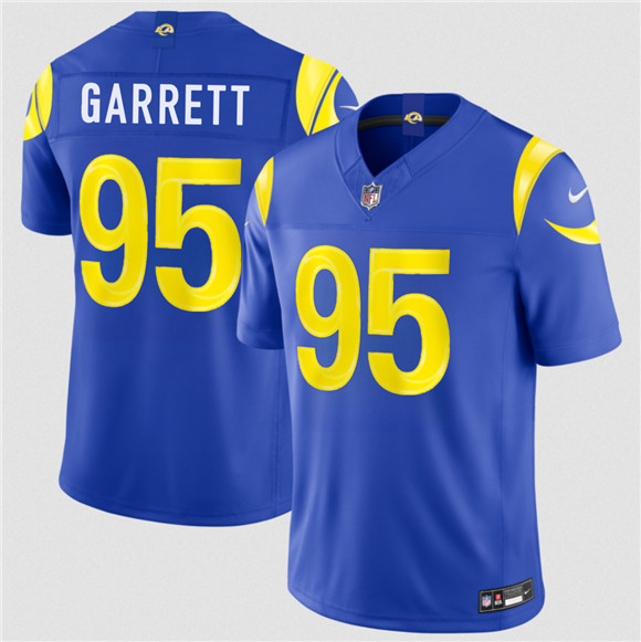 Men's Los Angeles Rams #95 Myles Garrett Royal 2026 Draft F.U.S.E. Vapor Limited Football Stitched Jersey