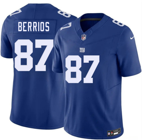 Men's New York Giants #87 Braxton Berrios Blue 2026 F.U.S.E. Vapor Untouchable Limited Football Stitched Jersey